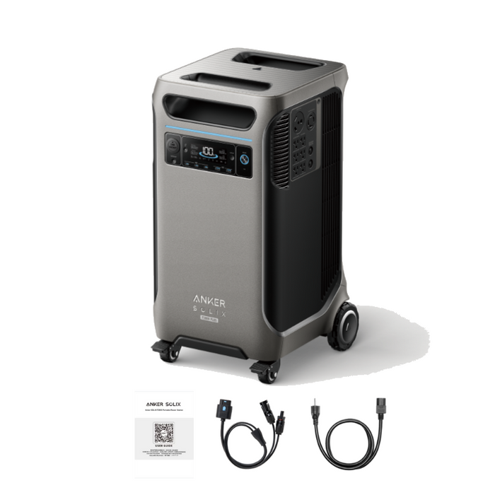 Anker SOLIX F3800 [PLUS] - 3,840Wh / 6,000W Portable Power Station | 120V/240V Dual-Voltage Output | 3,200W Solar Input | Expandable to 26.9kWh | 5-Year Warranty