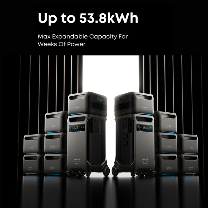 Anker SOLIX F3800 [PLUS] - 3,840Wh / 6,000W Portable Power Station | 120V/240V Dual-Voltage Output | 3,200W Solar Input | Expandable to 26.9kWh | 5-Year Warranty